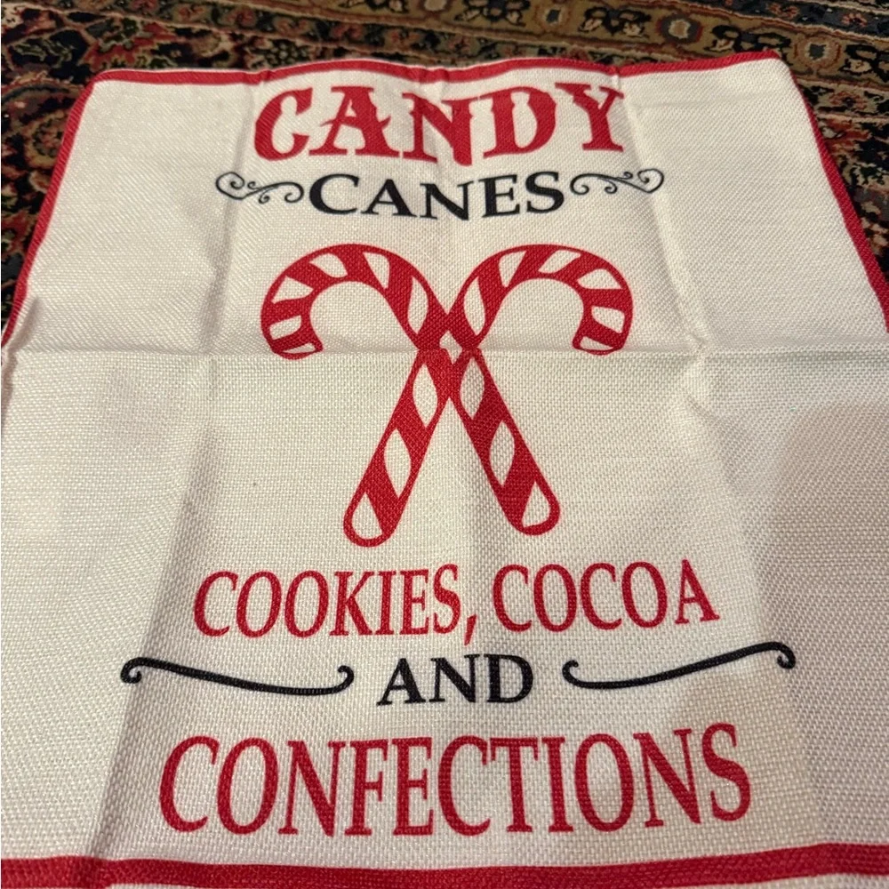 Candy Canes Cookies Cocoa And Connections Sack Pillow Case.  15.5”x16”